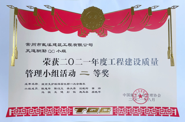 2021年QC國家級二等獎